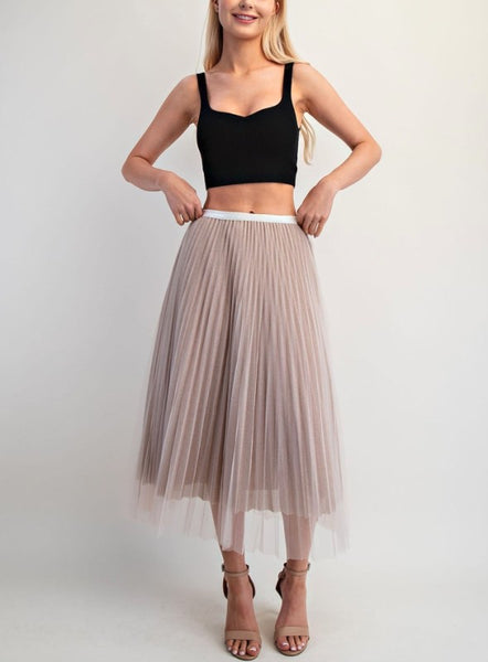 the Allesia Rose Sparkle Mesh Skirt
