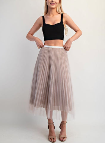 the Allesia Rose Sparkle Mesh Skirt