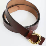 Minimalist Gold Buckle Belt Brown