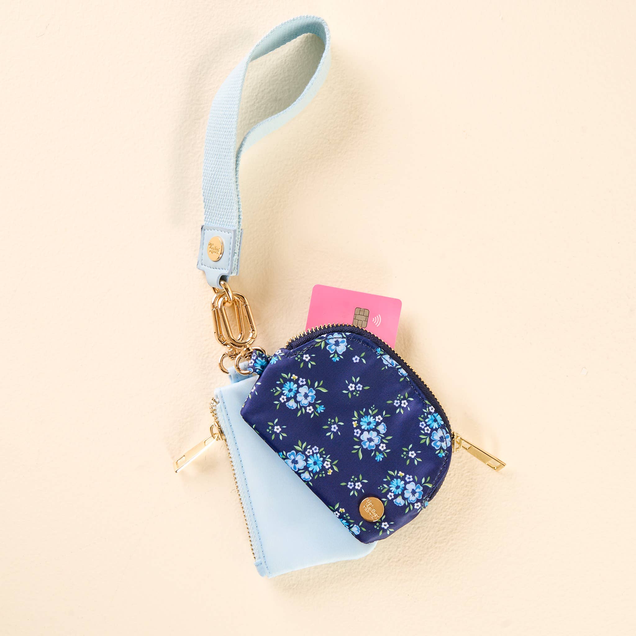 Floral Navy - Duo Pouch Wristlet