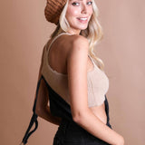 Boucle Rib Knit Beret Style Beanie