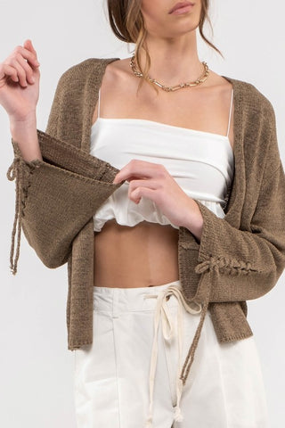 the Darcy braided sleeve cardigan