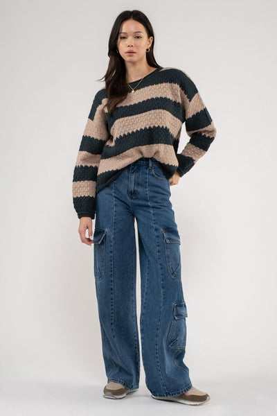 the Tilly Striped crewneck sweater