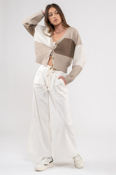 the Paige colorblock knit cardigan