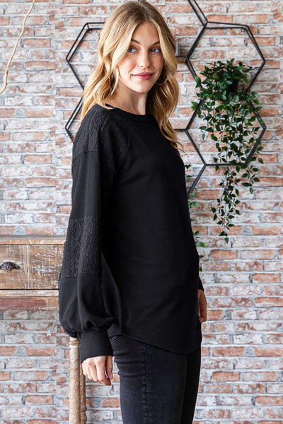 the Remy lace contrast top
