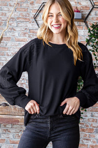 the Remy lace contrast top