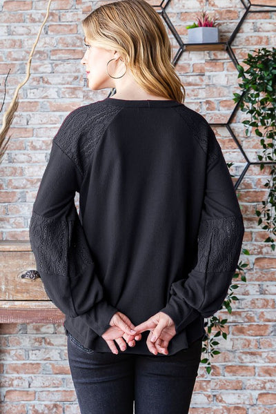 the Remy lace contrast top