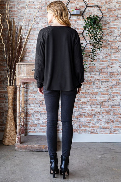 the Remy lace contrast top