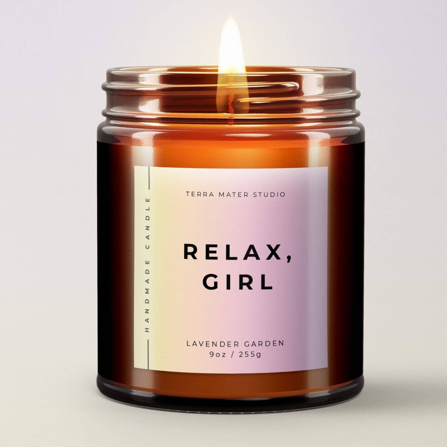 Relax, Girl | All-Natural Scented Candle: Lavender Garden | 9 oz