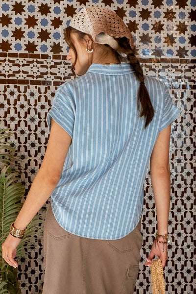 the Celia - Stripe Chambray shirt