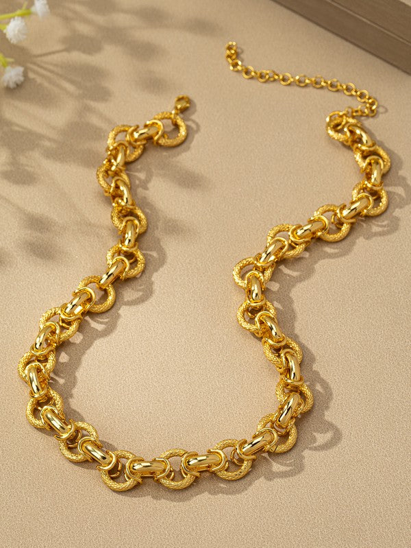 Gold dipped chunky link chain necklace