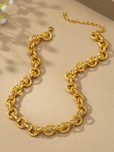 Gold dipped chunky link chain necklace
