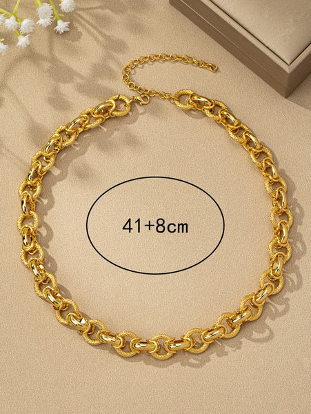 Gold dipped chunky link chain necklace