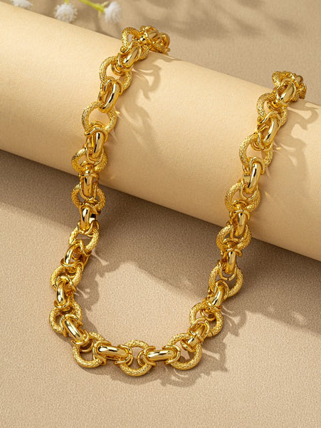 Gold dipped chunky link chain necklace