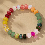 Colorful Agate stone stretchy bracelet