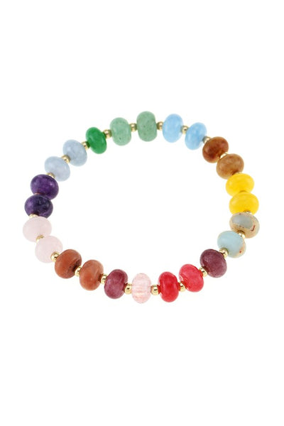 Colorful Agate stone stretchy bracelet