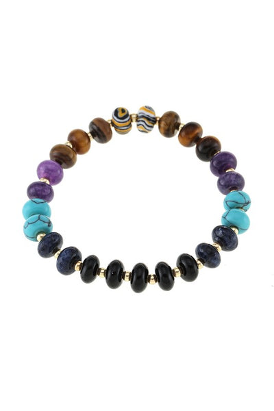 Colorful Agate stone stretchy bracelet
