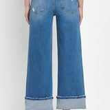 High Rise Wide leg Cuffed Jeans - Flying Monkey denim - G3