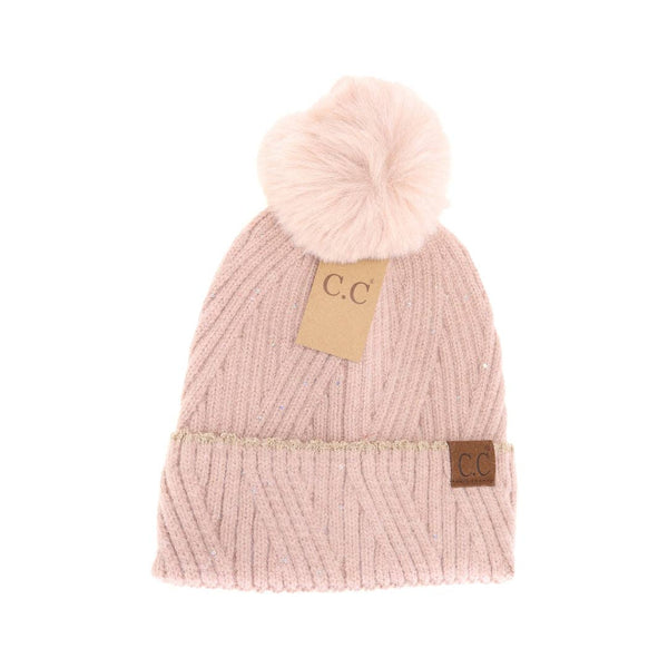 Sequin Pom C.C Beanie - 5 colors
