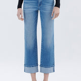 High Rise Crop Straight Denim - Flying Monkey Jeans - A5