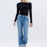 High Rise Crop Straight Denim - Flying Monkey Jeans - A5