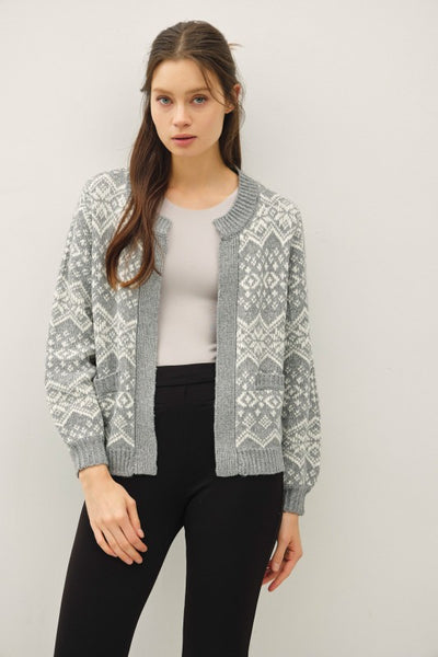 the Dakota Gray Print Cardigan