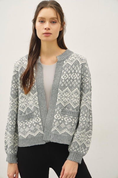 the Dakota Gray Print Cardigan