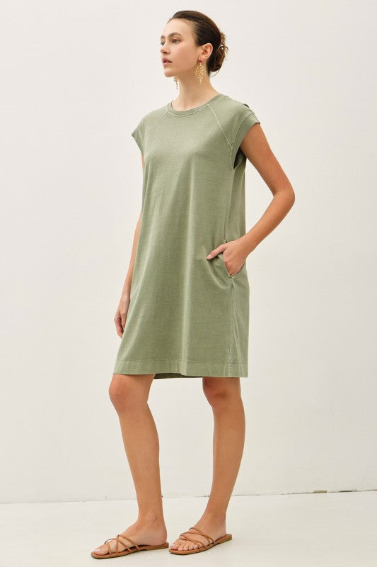 Mallory Olive Cotton Dress