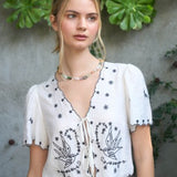 The Birdie Ivory Tie Top