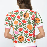 The Brodie Floral Short Sleeve Sweater