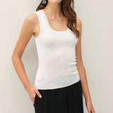 The Mae White Knit Tank Top