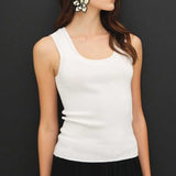 The Mae White Knit Tank Top