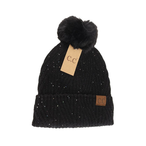 Sequin Pom C.C Beanie - 5 colors