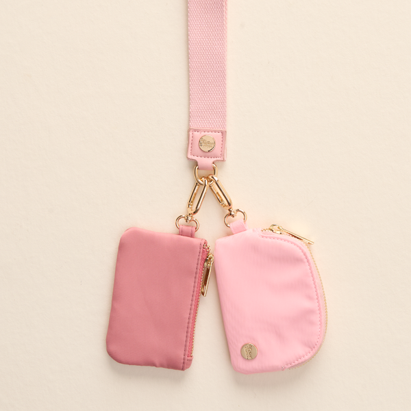 Rose Pink - Duo Pouch Wristlet