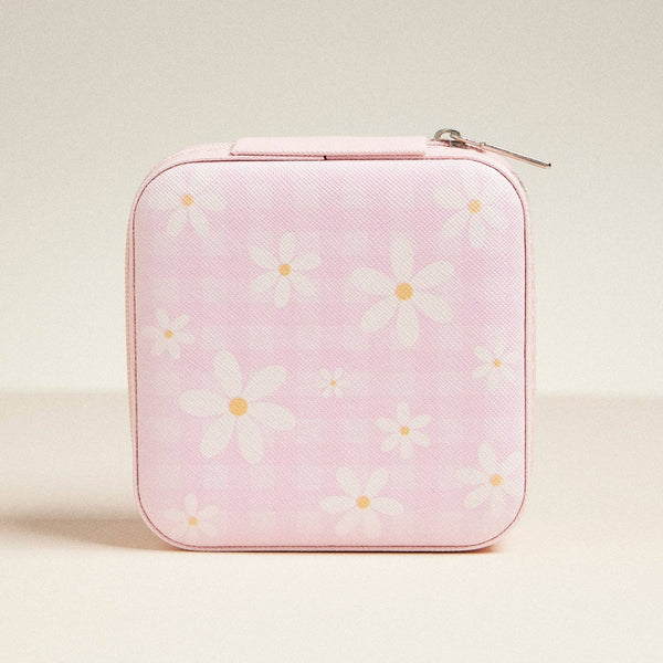 Daisy Flower Pattern Jewelry Box -Travel Size
