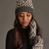 Gray & Beige Patterned Knit Mittens