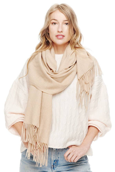 Soft Cashmere Blend Solid Color Fringes Scarf - 8 colors