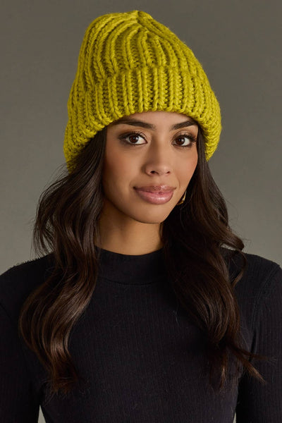 Lime Chunky Knit Beanie