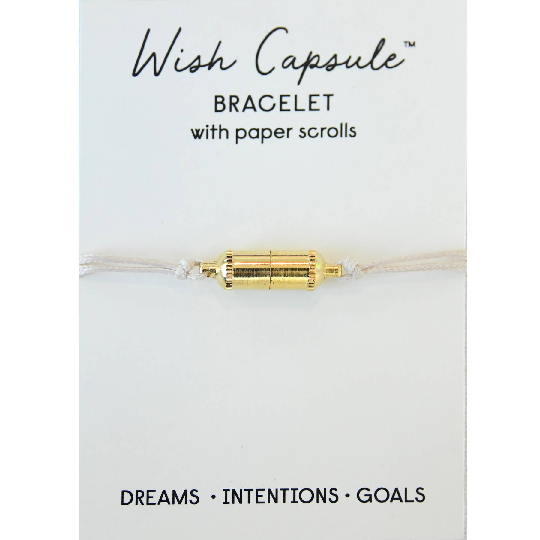 Wish Capsule Bracelet w/ 3-Paper Scrolls - Gold Capsule: Natural