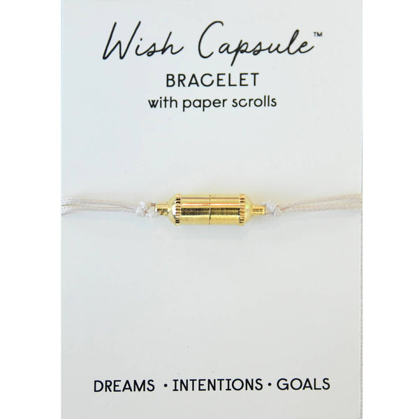 Wish Capsule Bracelet w/ 3-Paper Scrolls - Gold Capsule: Natural