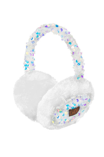 C.C Sequin Faux Fur Sequin Earmuff - 4 colors
