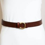 Minimalist Gold Buckle Belt Brown