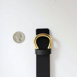 Minimalist Gold Buckle Belt Black