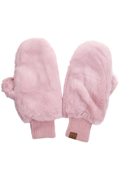 C.C Faux Fur Mittens - 6 colors