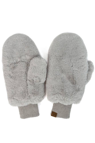 C.C Faux Fur Mittens - 6 colors