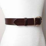 Brown Horseshoe with Gold Buckle Belt
