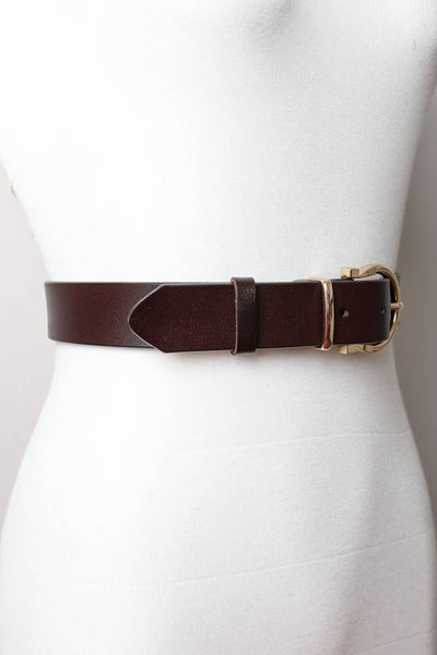 Brown Horseshoe with Gold Buckle Belt