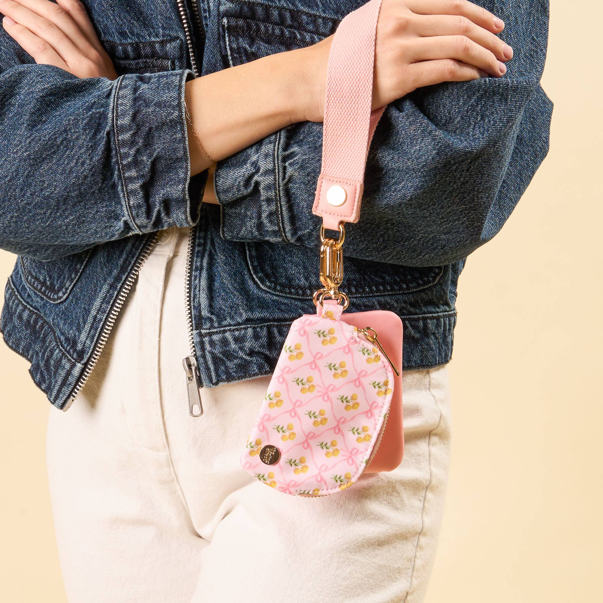 Floral Pink - Duo Pouch Wristlet