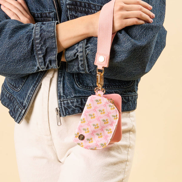 Floral Pink - Duo Pouch Wristlet