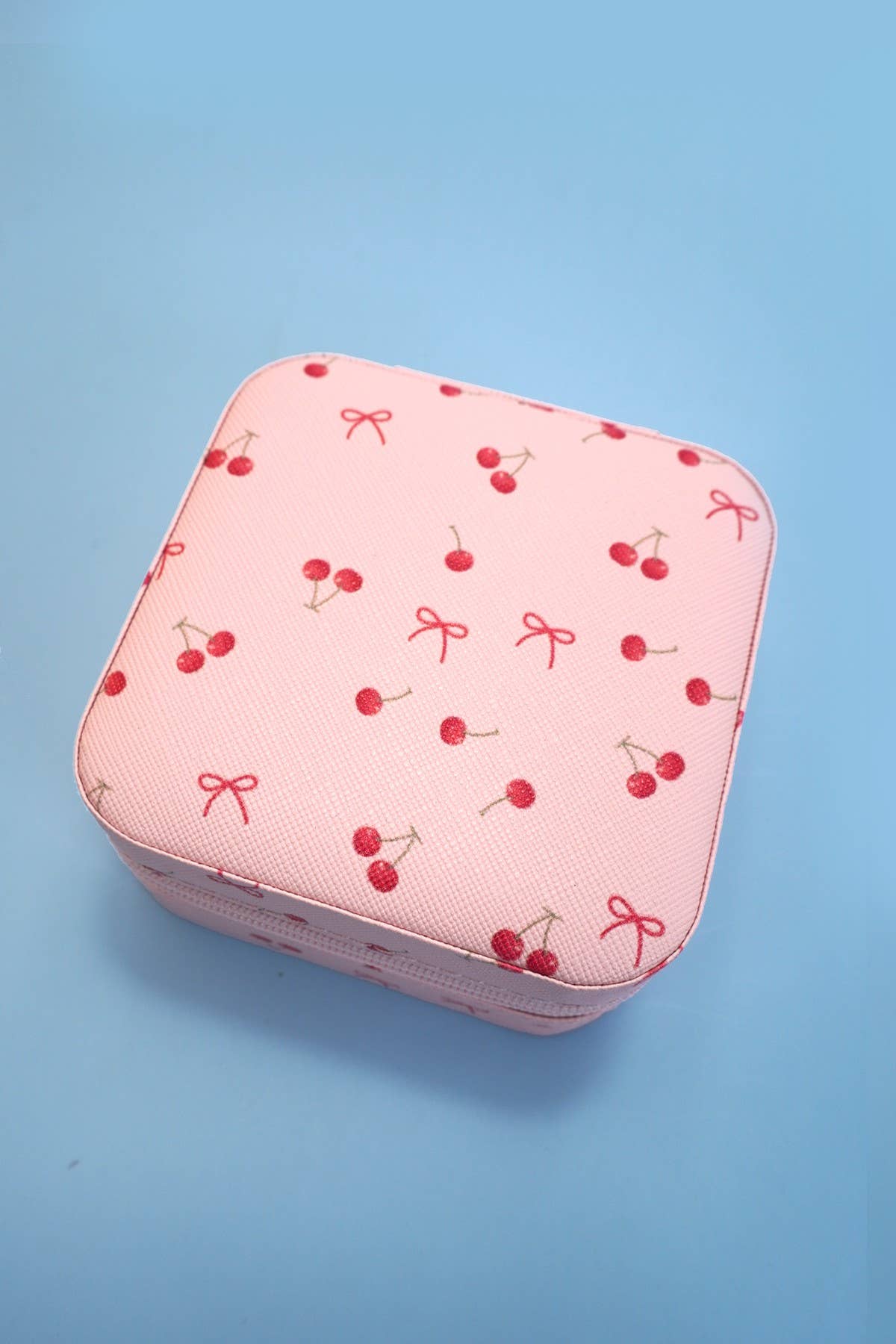 Cherry Pink Travel Jewelry Box Organizer